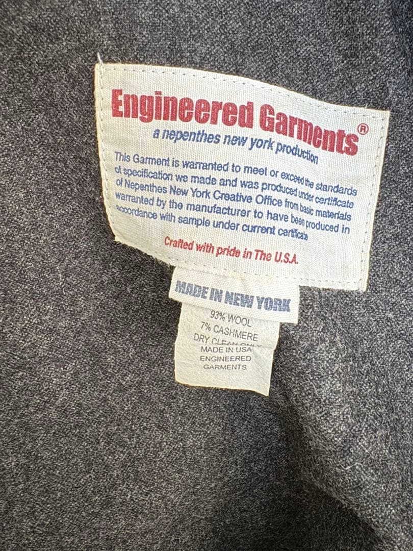【激レア】ENGINEERED GARMENTS カシミヤ混 ウール　エプロン