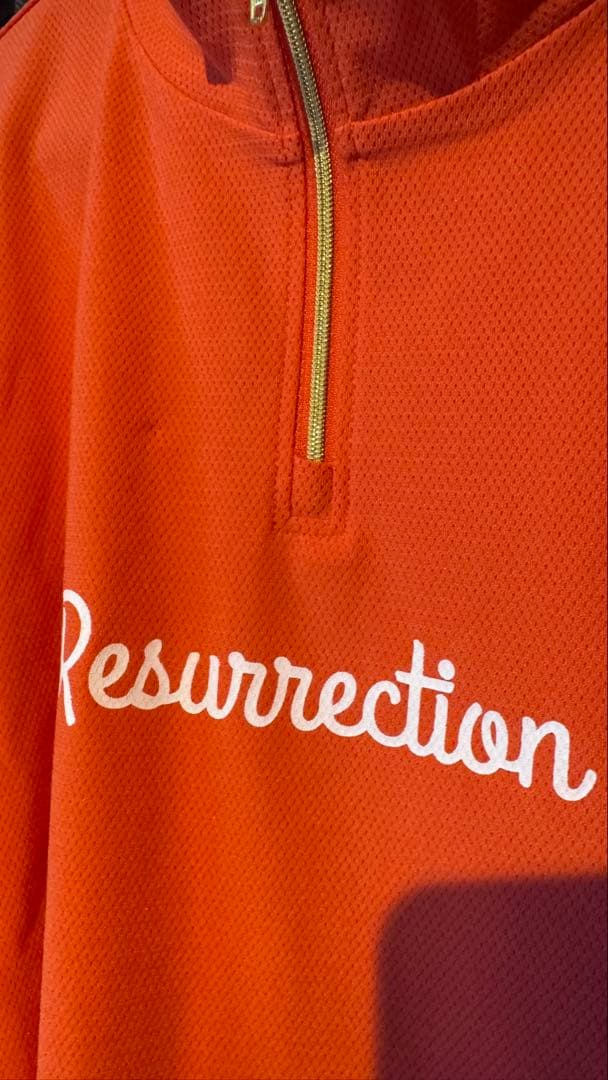 レザレクション resurrection モックネック ゴルフポロL オレンジ