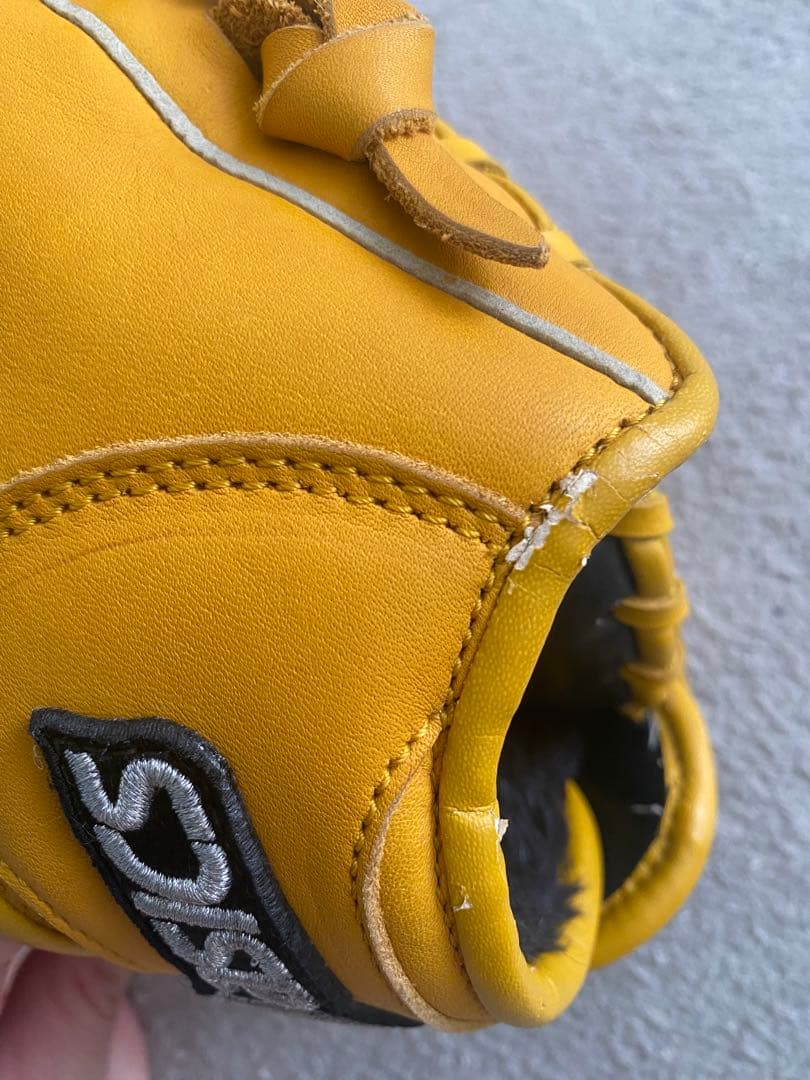 asics Wish 少年軟式　外野手グローブ イエロー