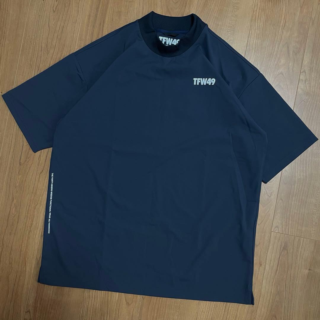 2025モデル　新品　TFW49 モックネック　Tシャツ ネイビー　XL ゴルフ