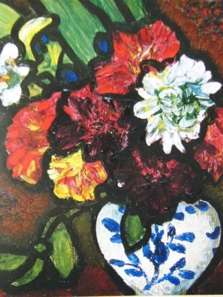 林 武 、花、高級希少画集画、版上サイン入 新品額付