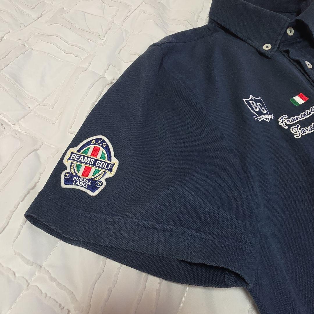 BEAMS GOLF ビームスゴルフ 大きいサイズL 半袖ポロシャツ ネイビー紺