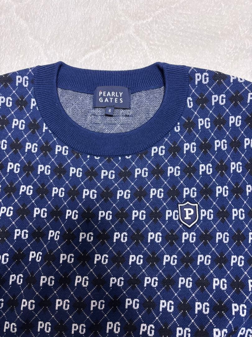 PEARLY GATES PGロゴセーター ネイビー　ニット