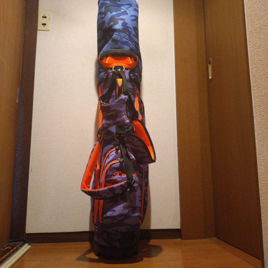 リビエラ…迷彩柄キャディバッグ（青×オレンジ）