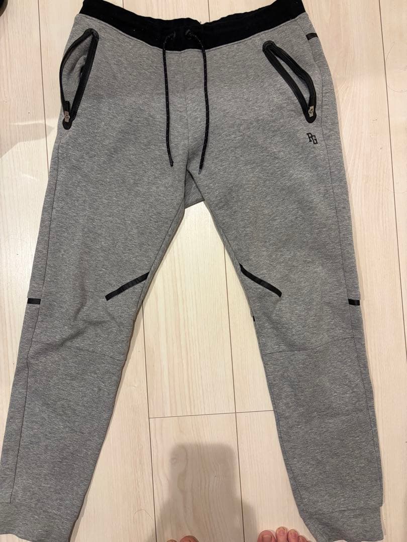 パーリーゲイツスウェットパンツサイズ5ジッパーポケット付きグレーパンツ