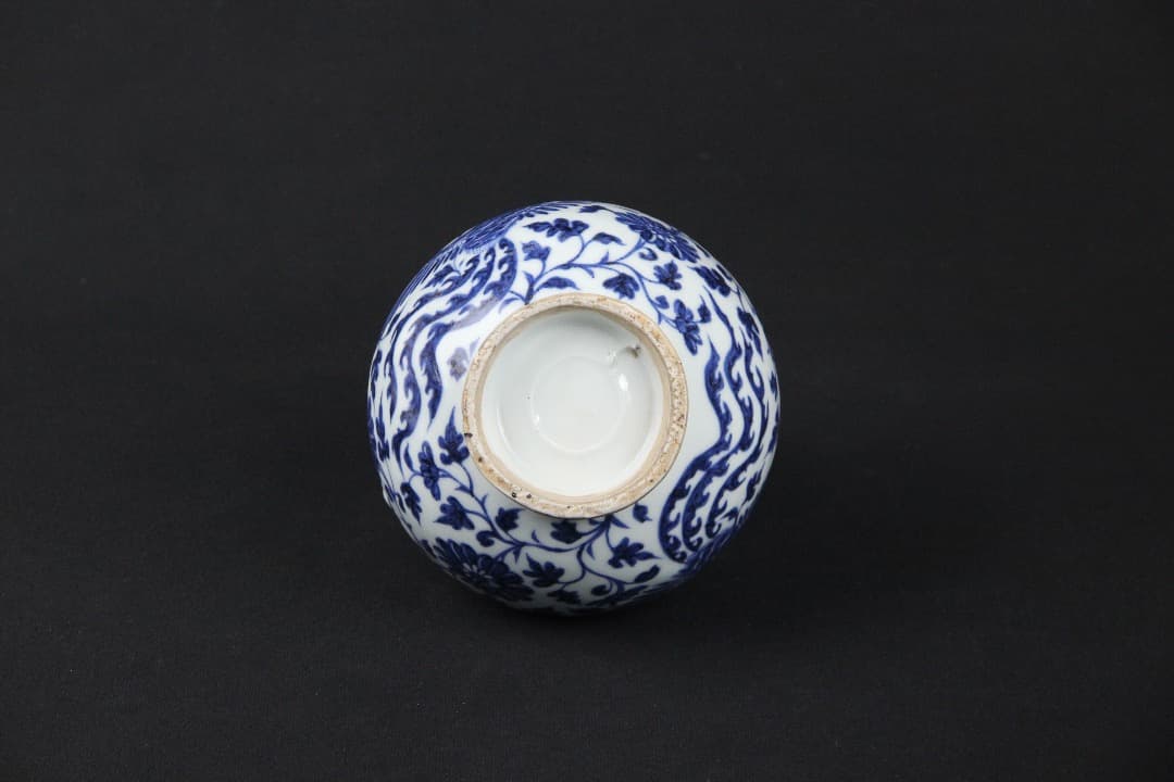 中国美術　青花　鳳凰花卉文　執壺　景徳鎮　明　中国古陶磁　時代物 EOM21-4