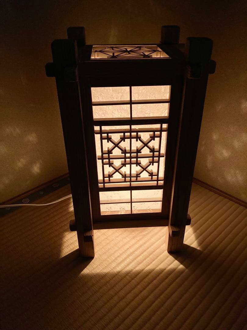 組子行燈　木製フロアスタンド