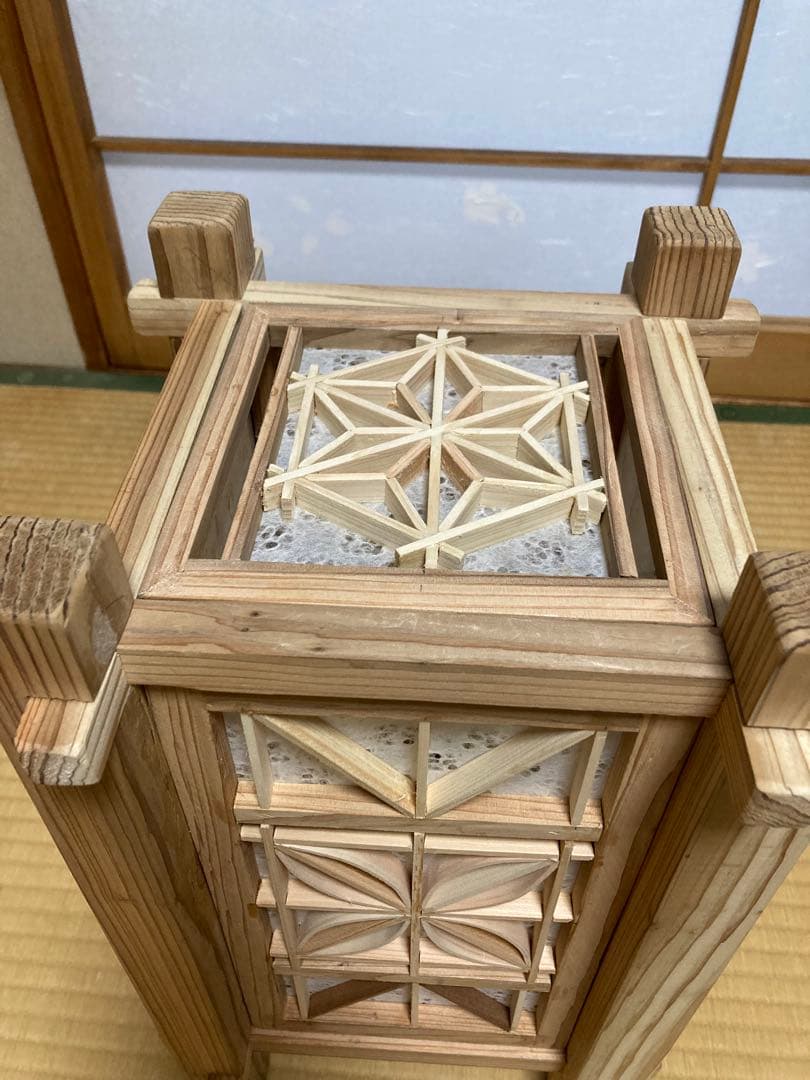 組子行燈　木製フロアスタンド