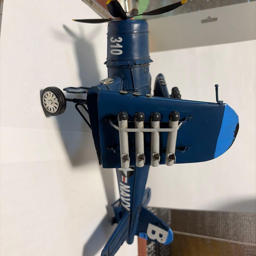 戦闘機 鉄製 置物 模型 飛行機 レトロ 手作り ブリキ ファイターF4U
