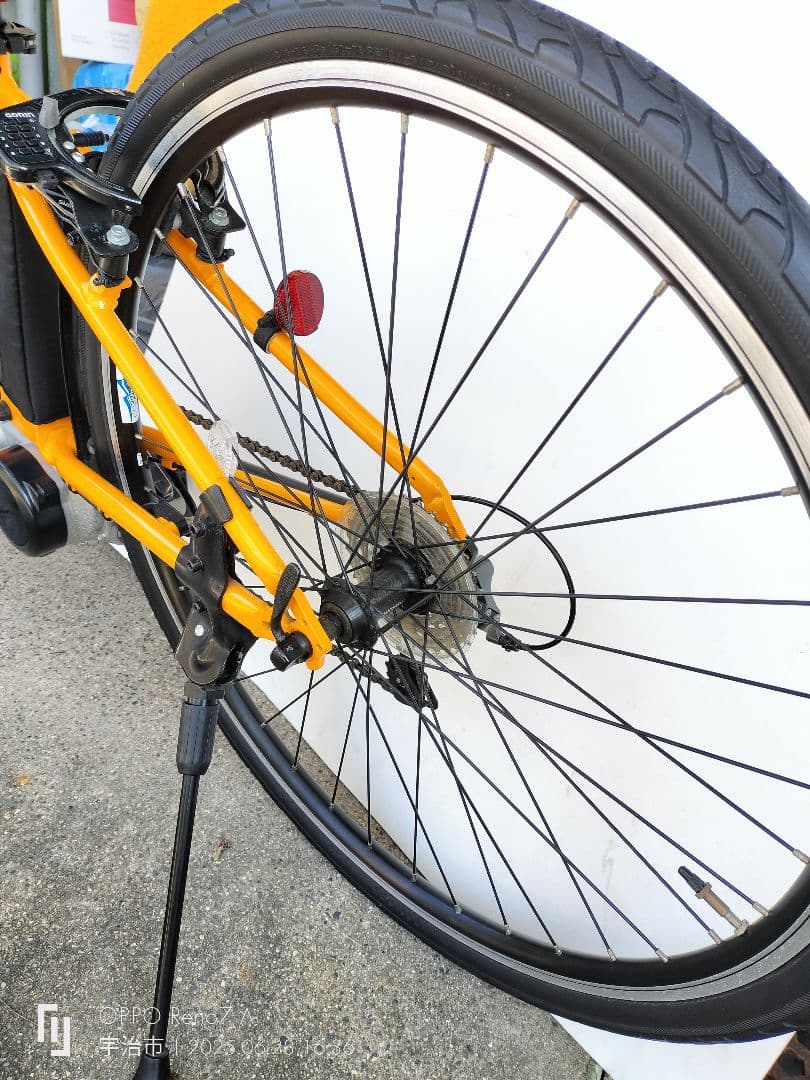 オレンジ 電動アシスト自転車 スポーツタイプ