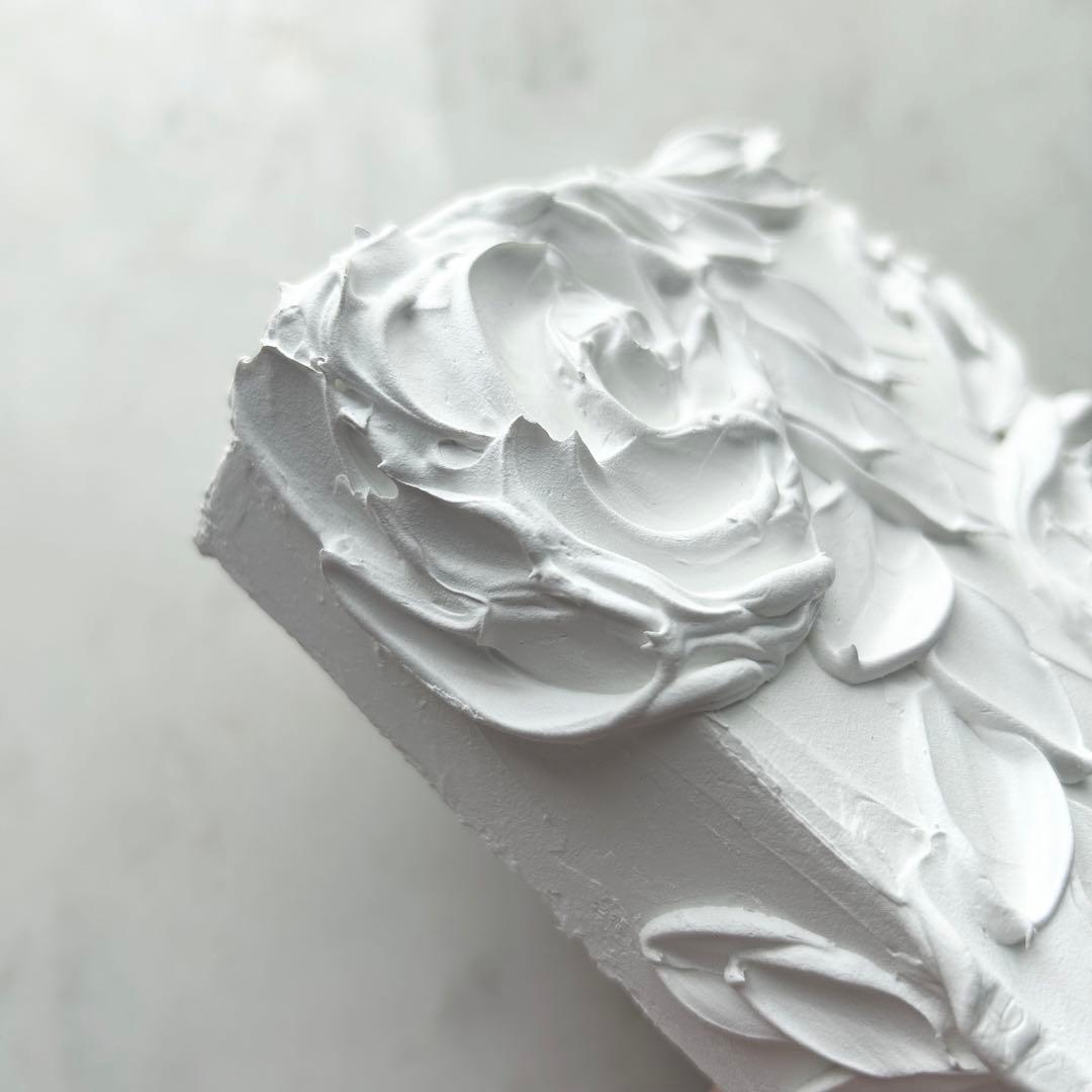 White Rose 絵画原画 アクリル画テクスチャーアート