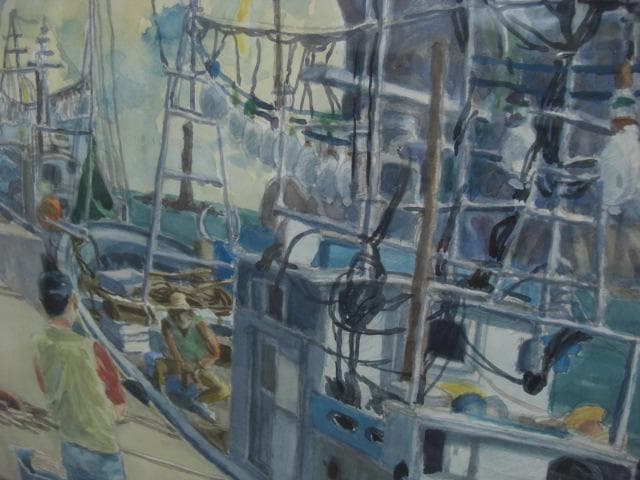 ◆MASAO SATO 　水彩風景画　第八藤洋丸◆