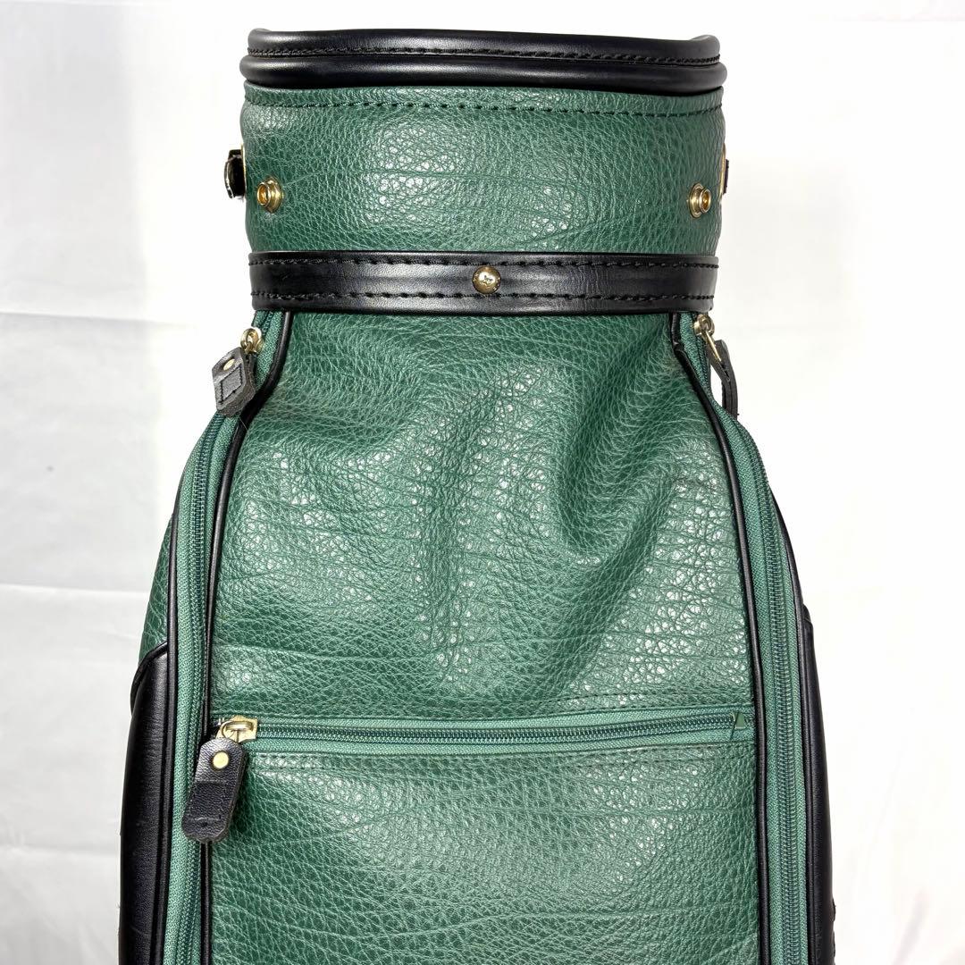 美品　アクアスキュータムAquascutum レザー調 緑 キャディーバッグ