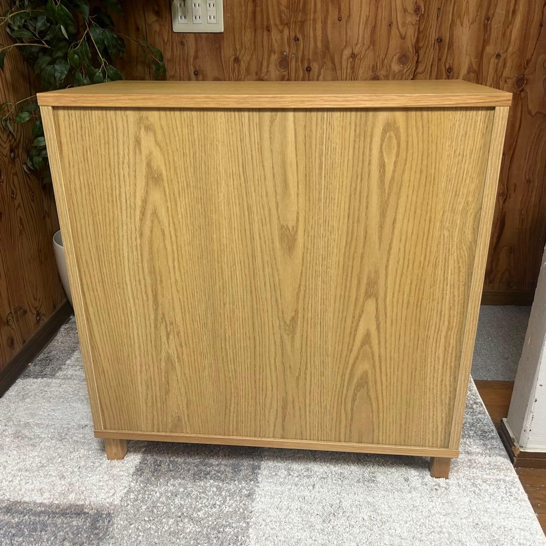 都内23区送料無料❗️ 無印良品　キャビネット　ガラス扉　オーク材✨