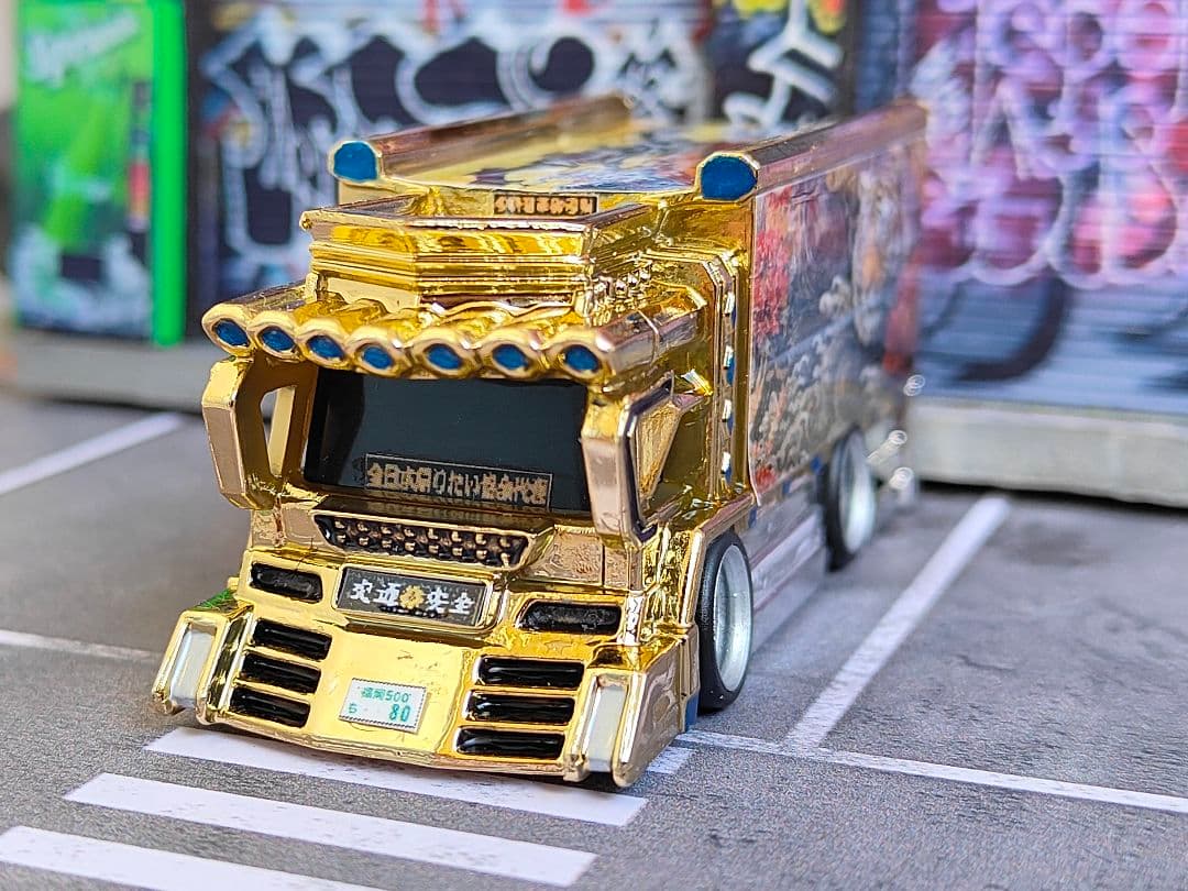 ホットウィールカスタム デコトラ 金メッキアルミリム☆段リム1トミカ改造