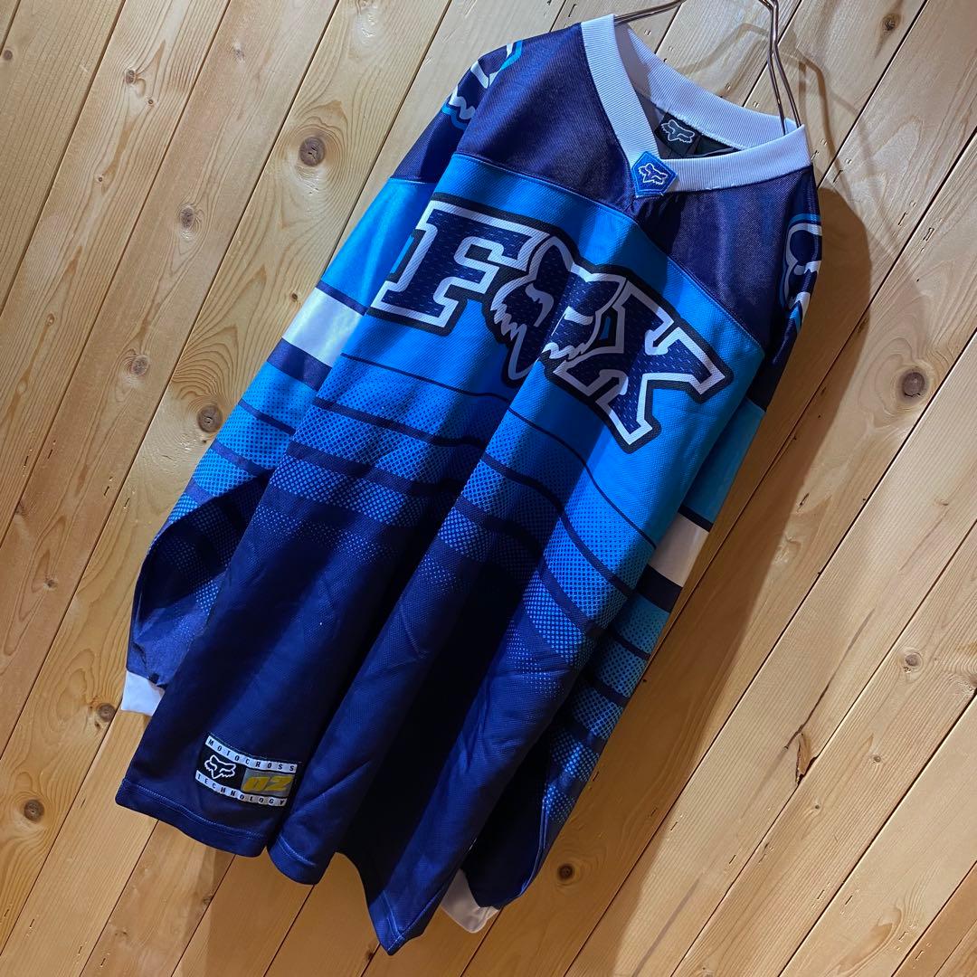 ss4974 FOX フォックス レーシングシャツ サイクルジャージ 青
