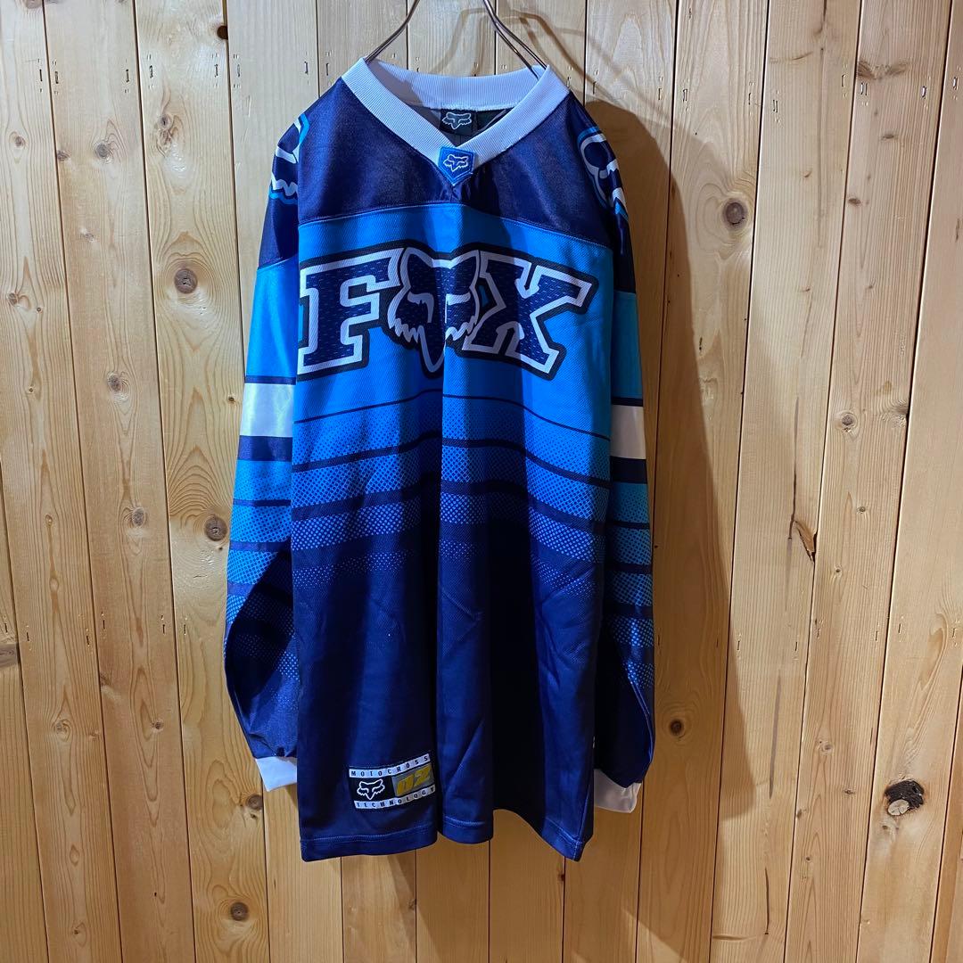 ss4974 FOX フォックス レーシングシャツ サイクルジャージ 青
