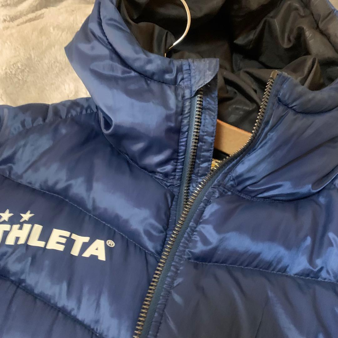 アスレタ ATHLETA ベンチコート 中綿コート 希少 Ssize /ネイビー