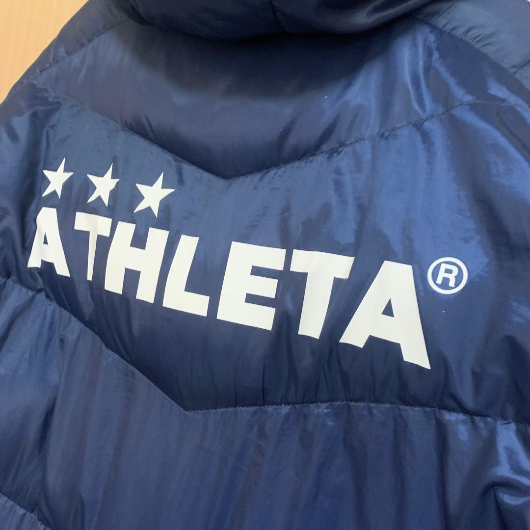 アスレタ ATHLETA ベンチコート 中綿コート 希少 Ssize /ネイビー