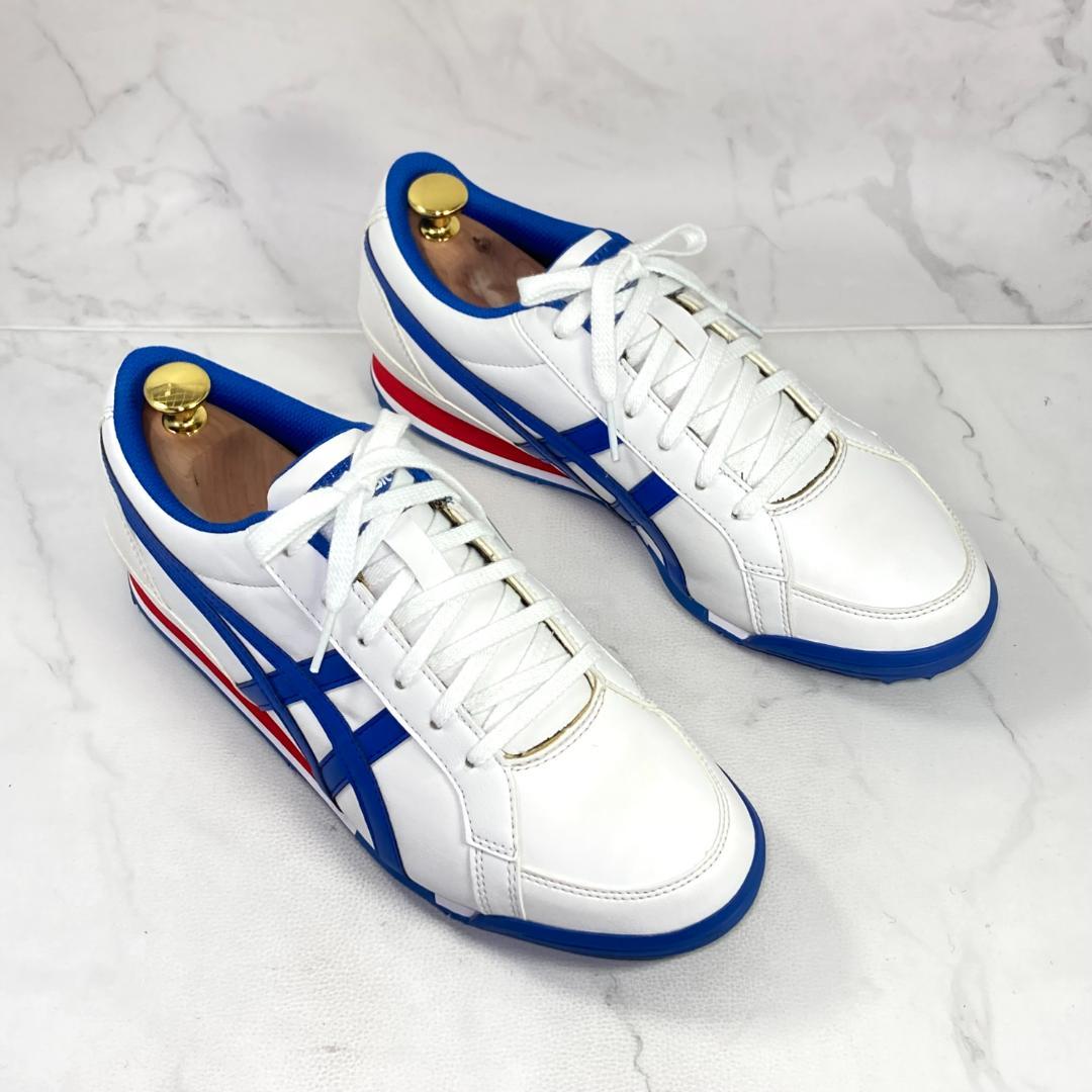asics ゲルプレショットクラシック3 ゴルフシューズ 25㎝ 白/青/赤