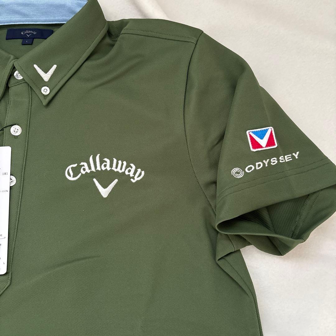 Callaway メンズポロシャツ Lサイズ オリーブグリーン新品未使用シミ有り