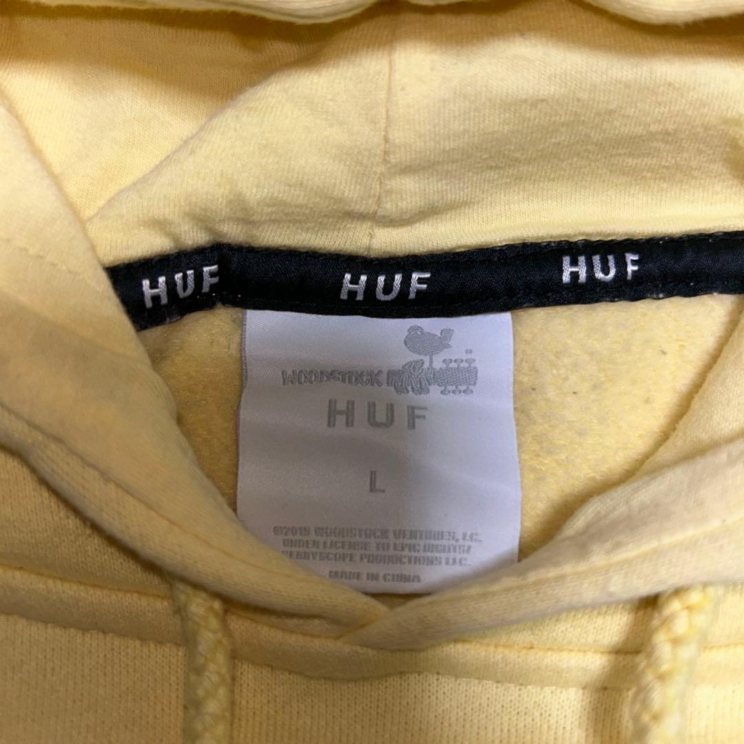 レアHUF×WOODSTOCKハフ×ウッドストック プルオーバーフーディー