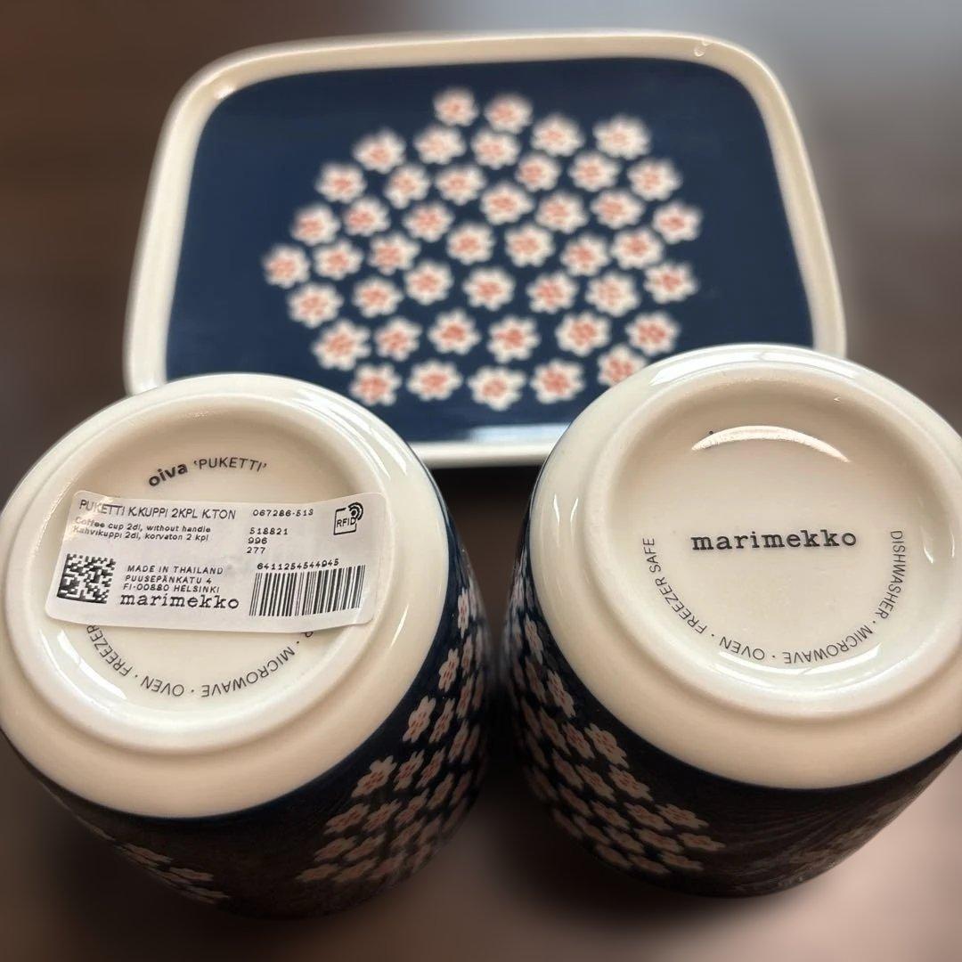 marimekko 花柄食器セット 3点＋トートバッグ