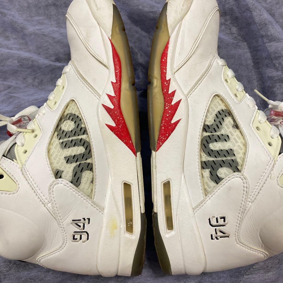 Air Jordan 5 ホワイト supreme サイズ28.5 US10.5