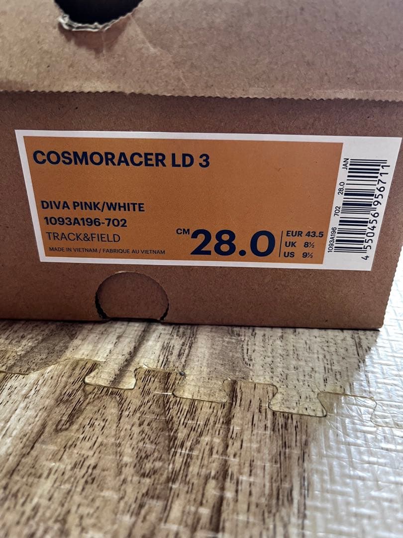ASICS COSMORACER LD3 28cmレッド スパイクシューズ