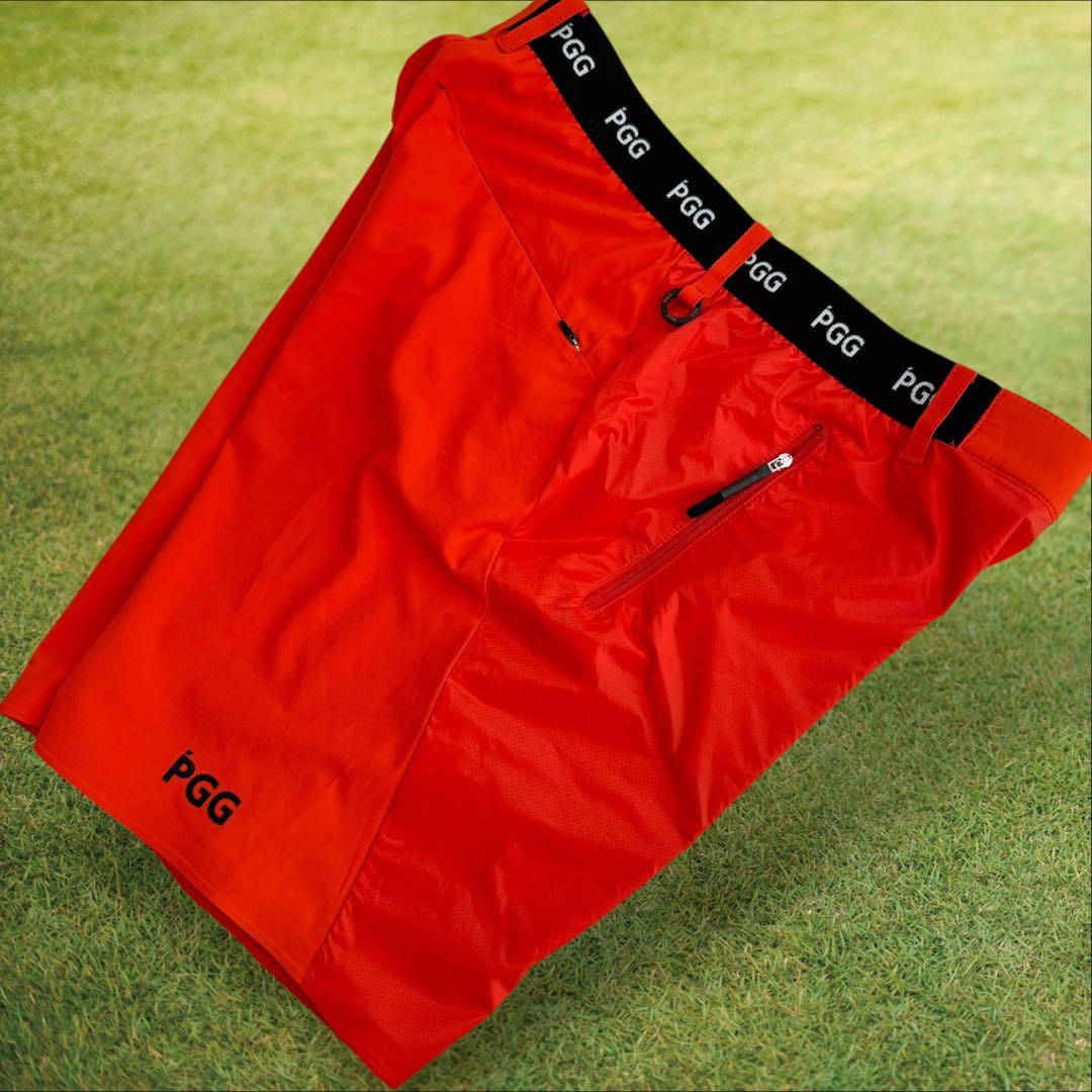 現行モデル　パーリーゲイツ　PGG ハーフパンツ　短パン　オレンジ　美品　5 L