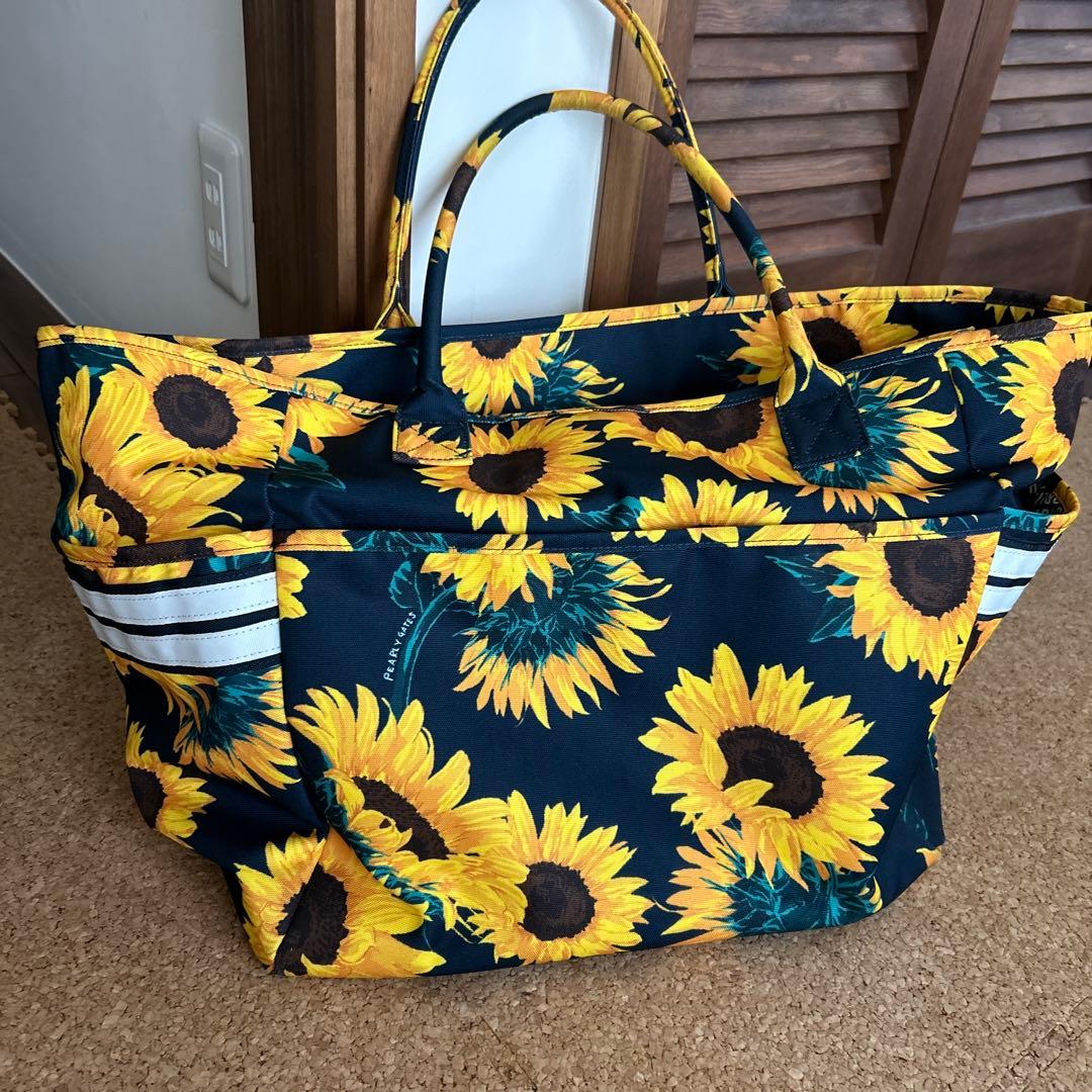 21日まで値下げ PEARLY GATES ひまわり柄 トートバッグ大容量