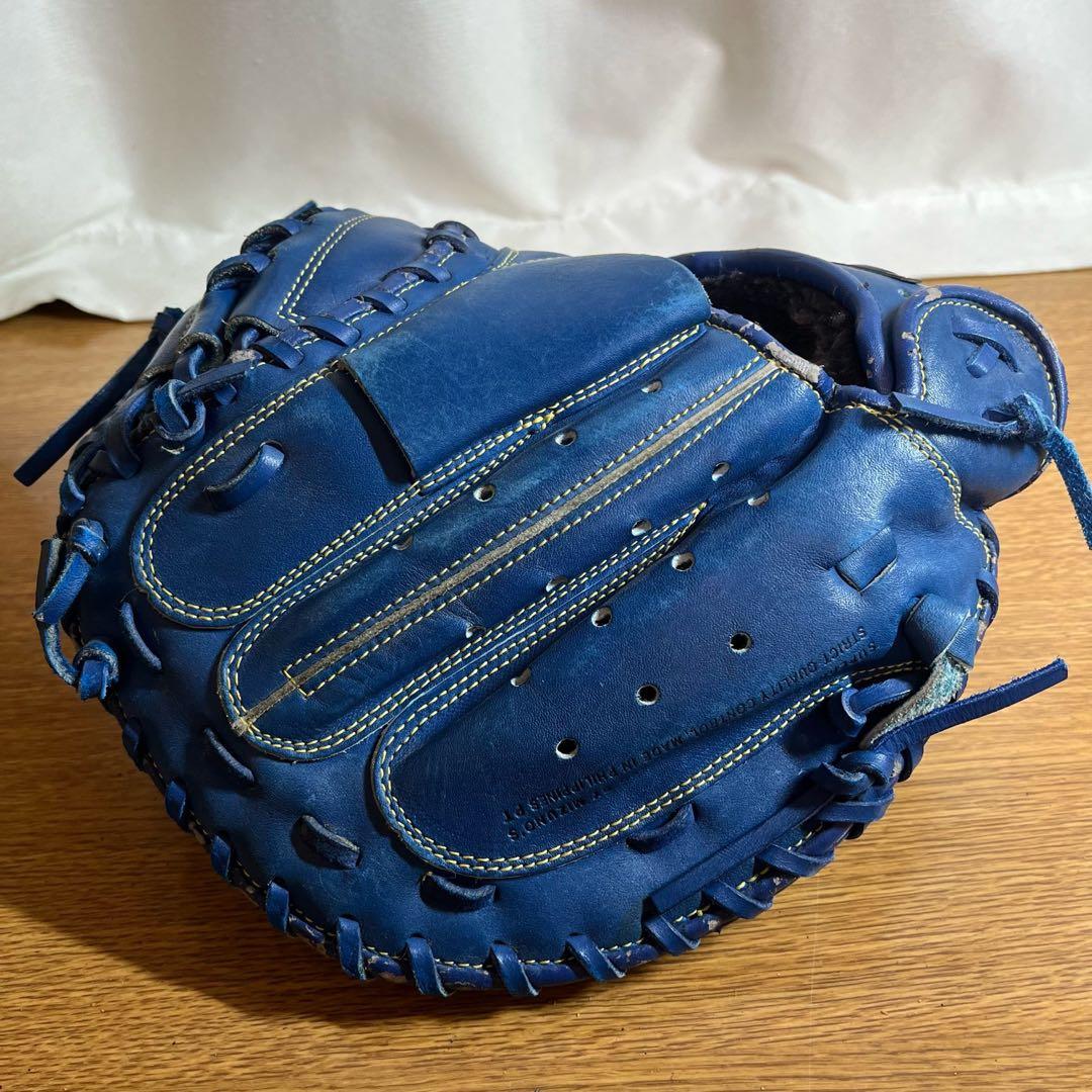 ミズノ フィールドグリスター 少年軟式 キャッチャーミット 青色 美品