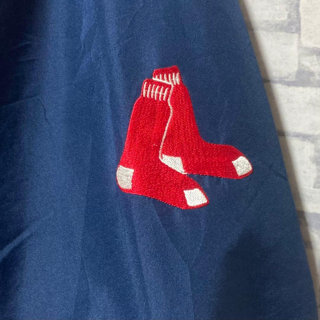 NIKE Red Sox VネックプルオーバーナイロンジャケットセンターロゴXL