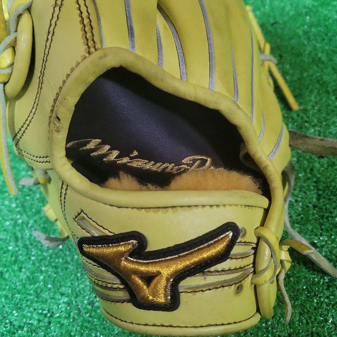 ミズノプロ 硬式外野手 グローブ 外野手用 日本製 イエロー グラブ 左