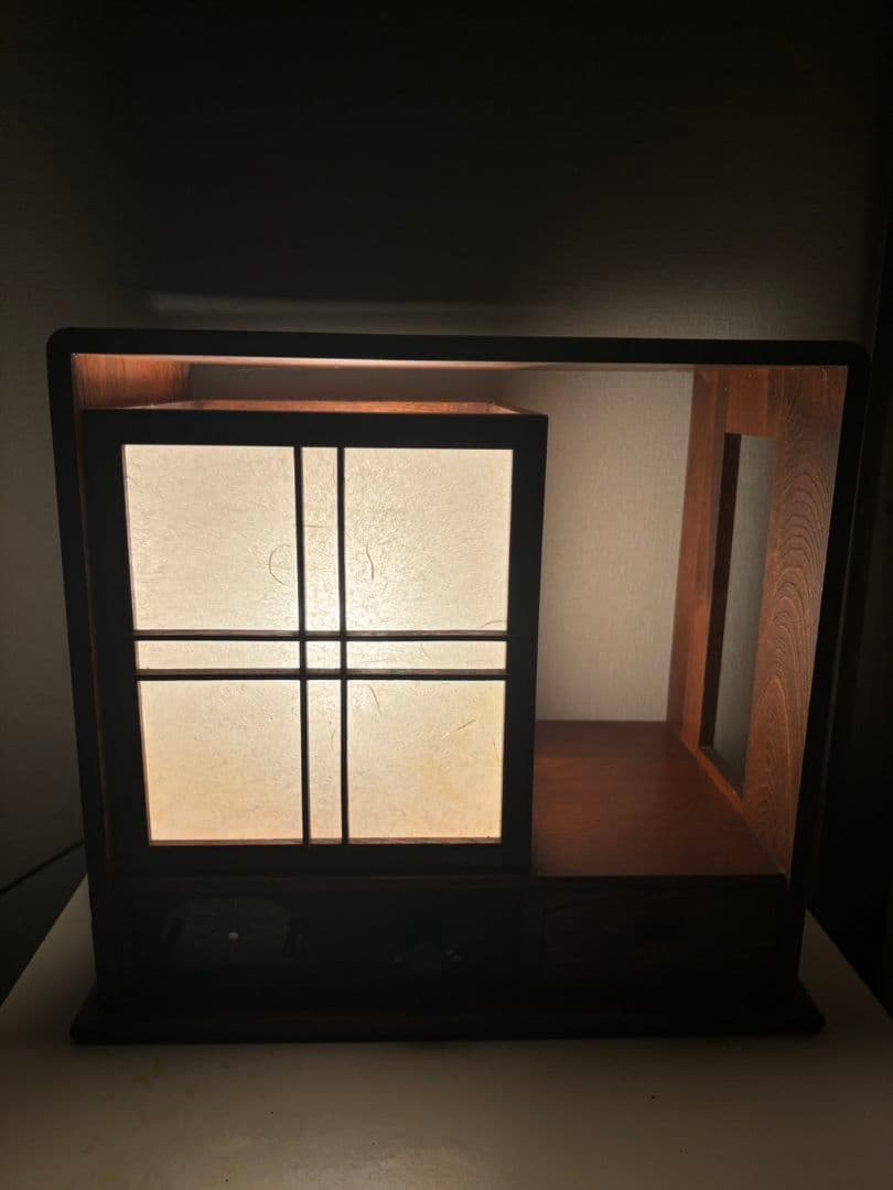 レトロ家具　照明時計付き　アンティーク置物