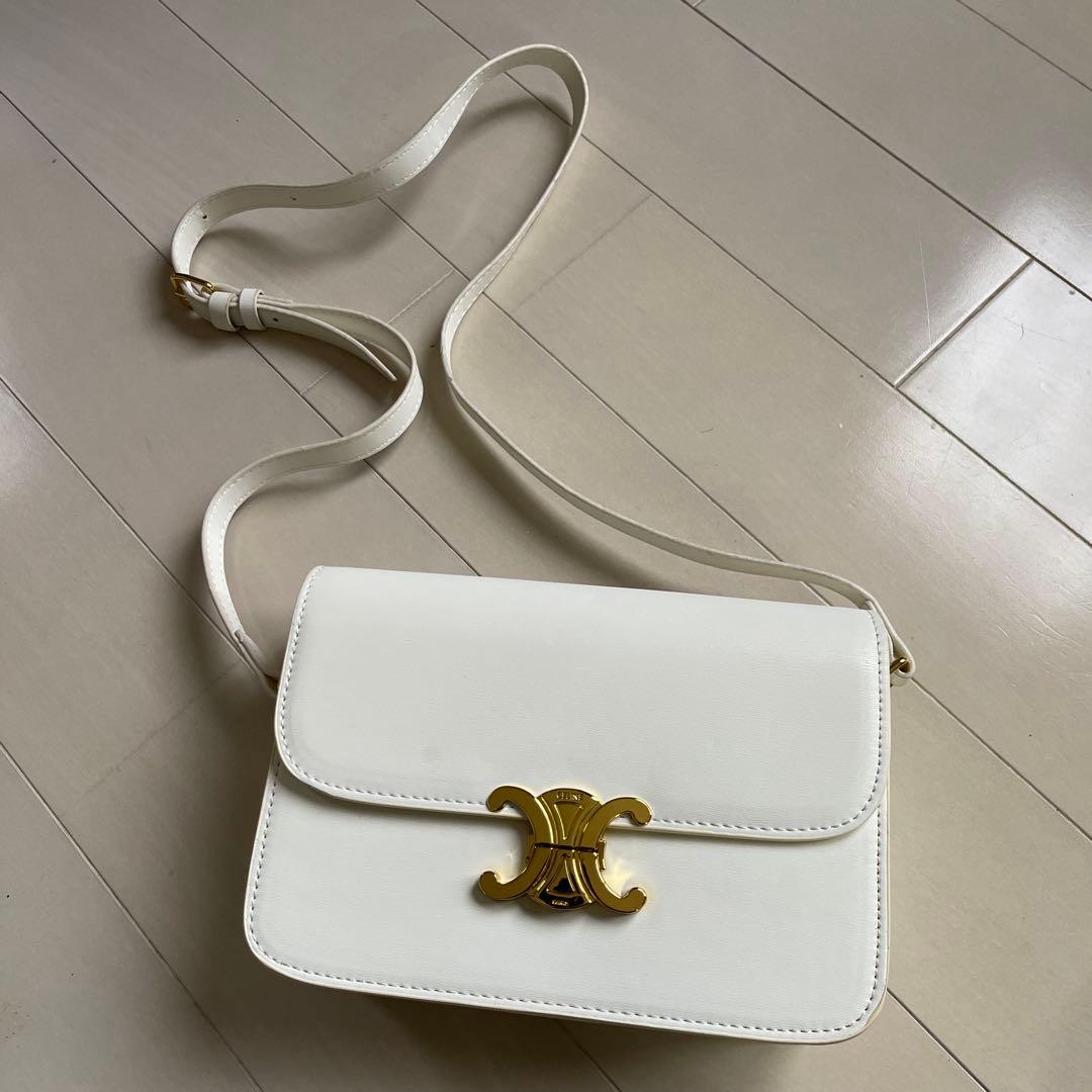 CELINE ホワイト ショルダーバッグ