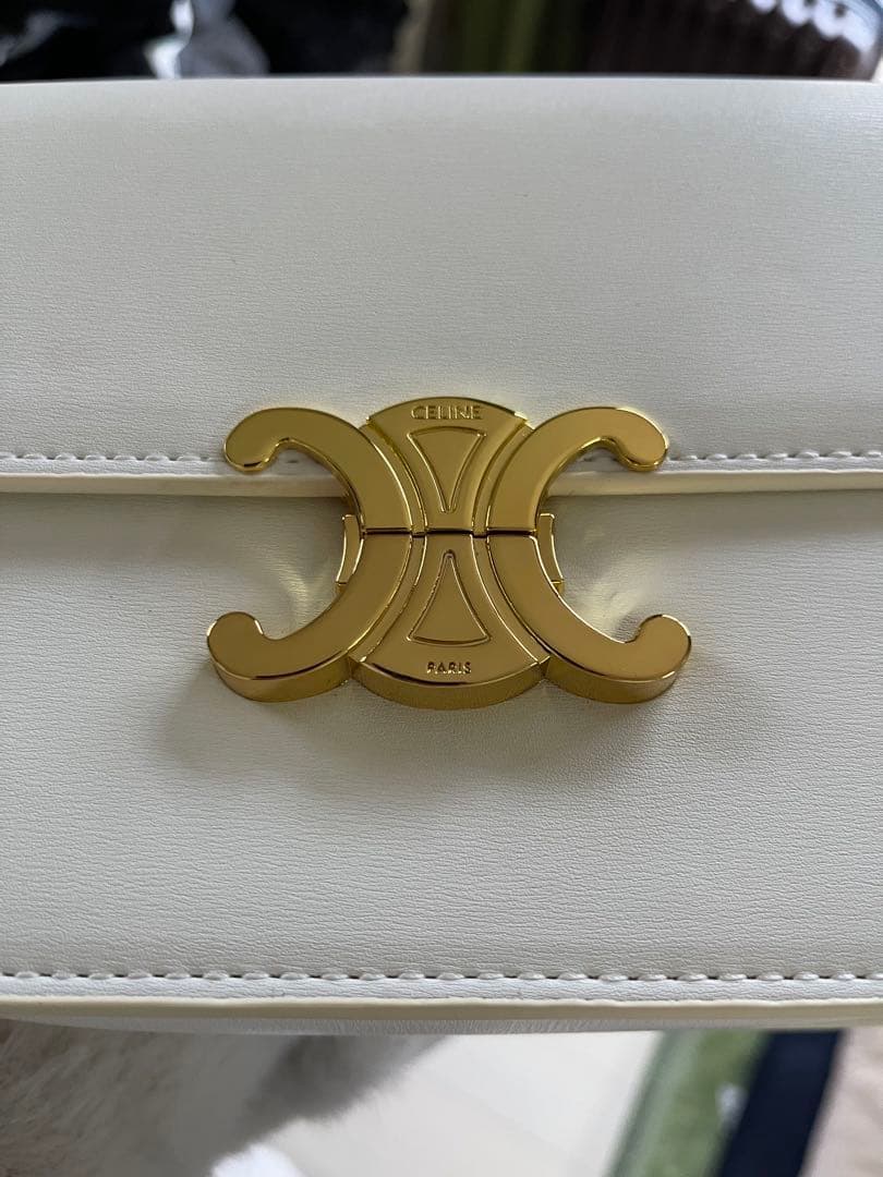 CELINE ホワイト ショルダーバッグ
