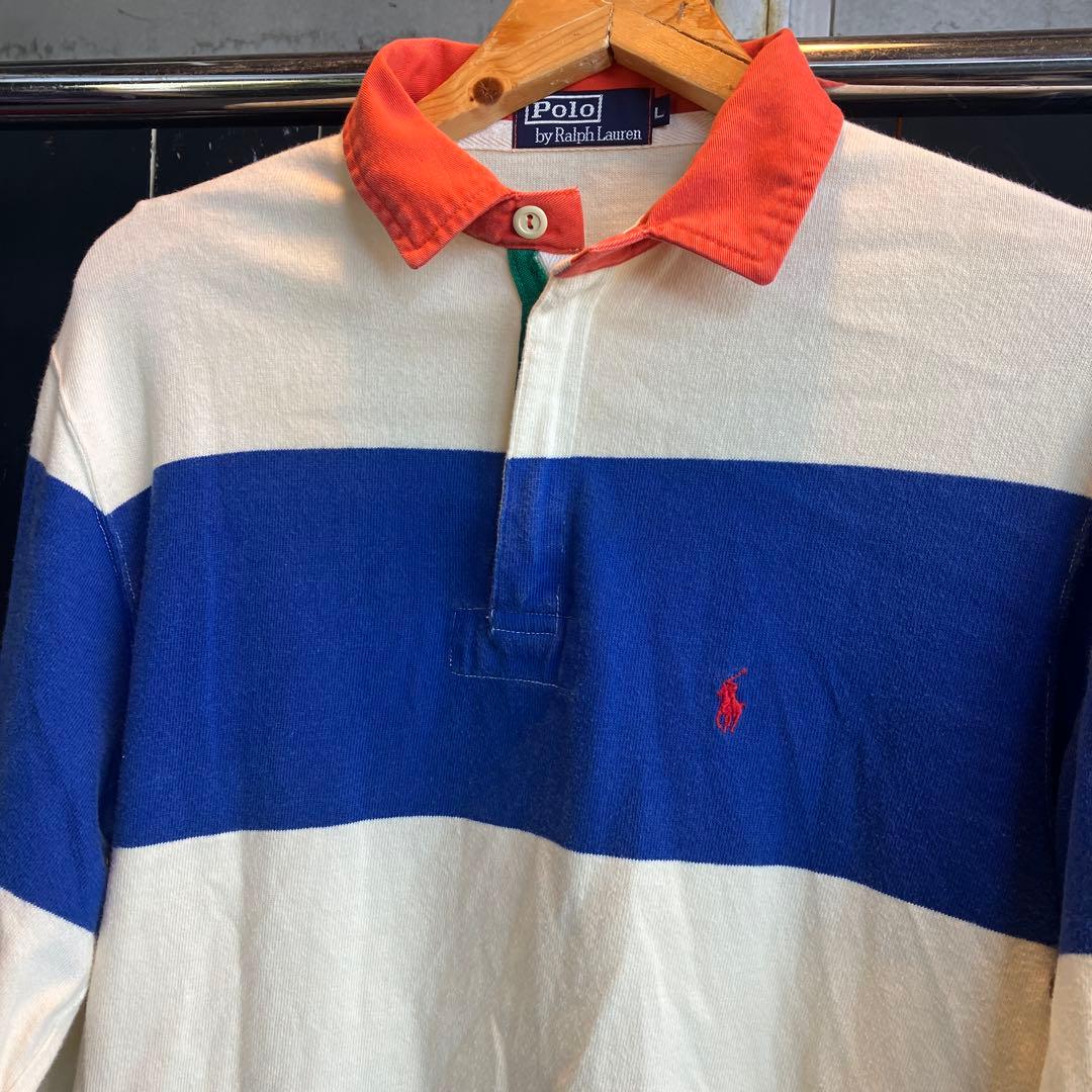 Polo by Ralph Lauren ラルフローレン ラガーシャツ 青白