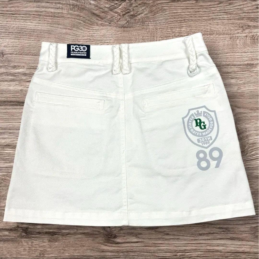 PEARLY GATES（パーリーゲイツ） 89 前ボタン　スカート ホワイトS