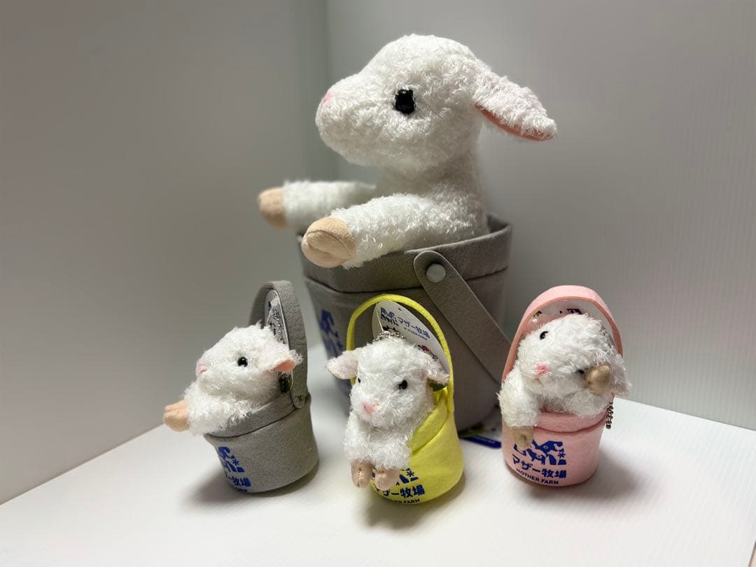 マザー牧場　バケツひつじ　ぬいぐるみ　キーホルダー3種　コンプリートセット