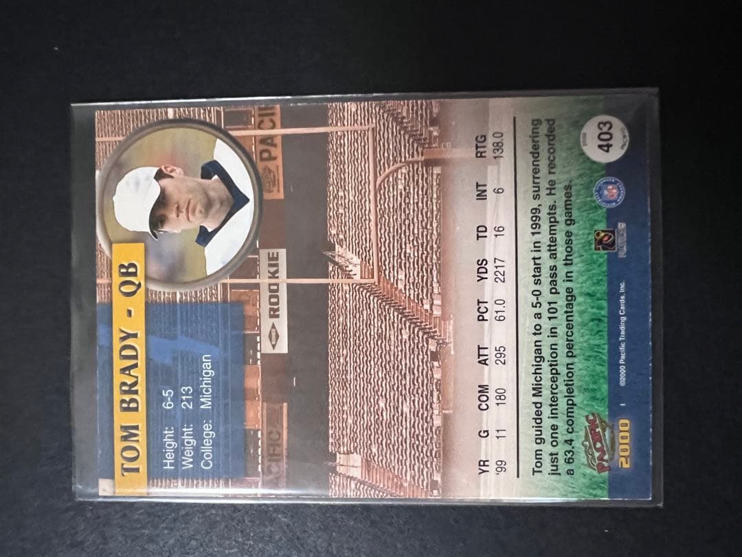 2000 pacific tom brady ルーキーカード　999枚限定