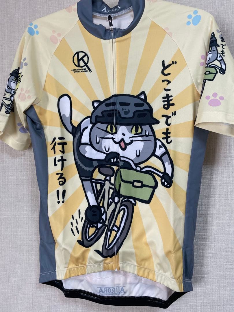 仕事猫デザイン サイクルジャージ　sizeＳ