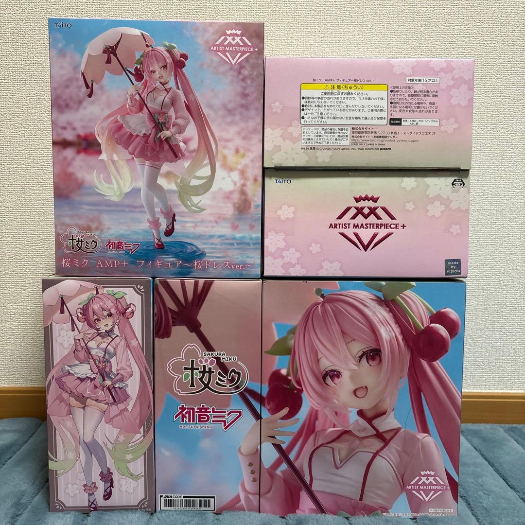初音ミク 桜ミク AMP＋ フィギュア～桜ドレスver.～6体まとめ売り