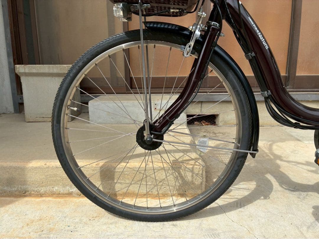 電動自転車　№8587 ヤマハ パスナチュラ 24インチ　こげ茶