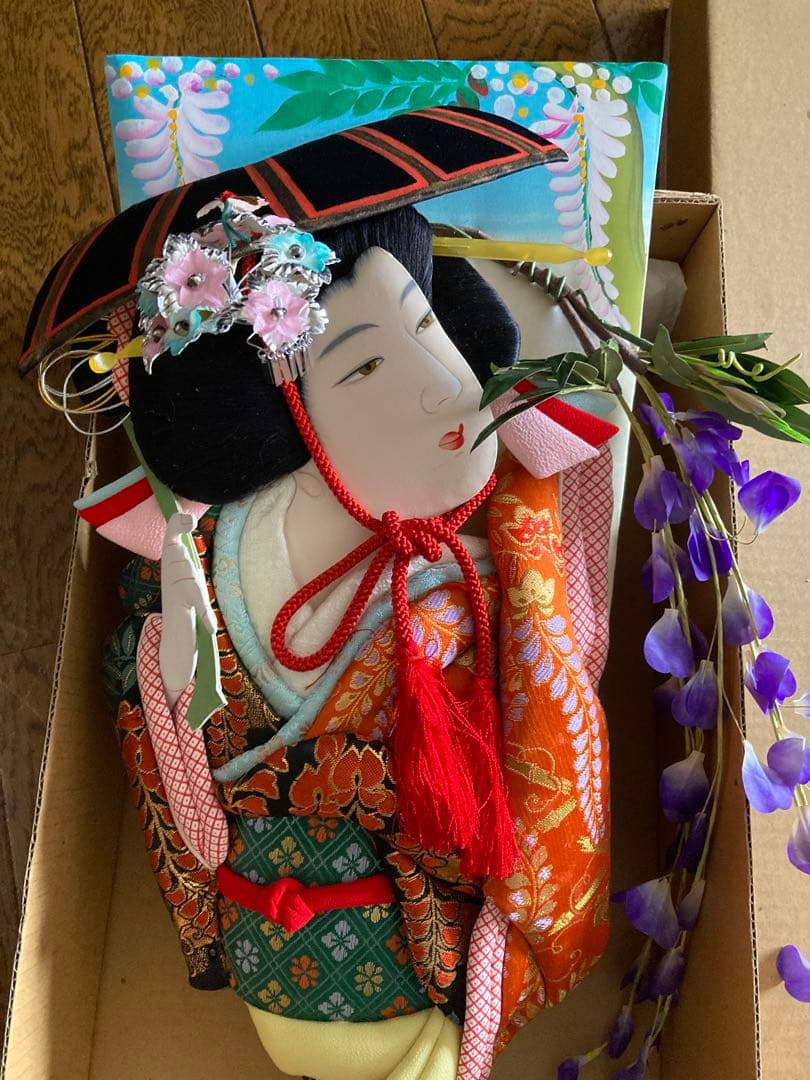 極上帯地正絹小町  手作り 押絵　羽子板飾り
