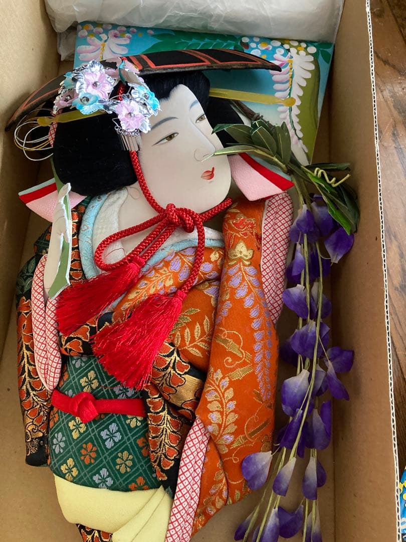 極上帯地正絹小町  手作り 押絵　羽子板飾り