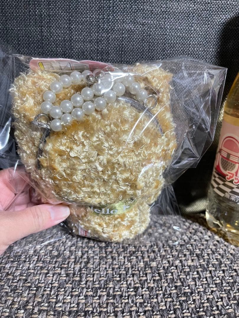 ハローキティ フード付きぬいぐるみがま口ケース