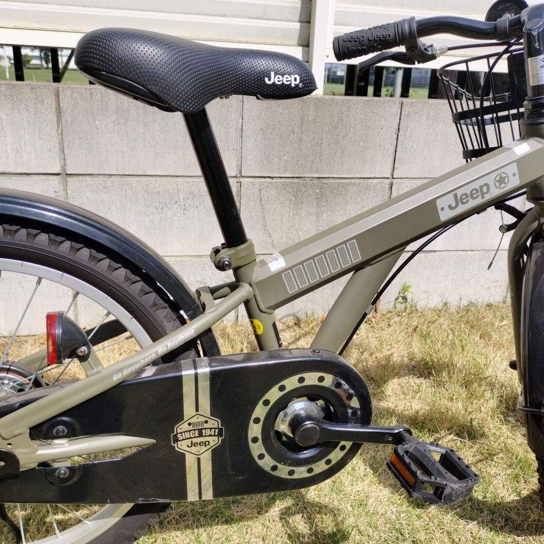 Jeep 子供用自転車 18インチ オリーブグリーン補助輪付き