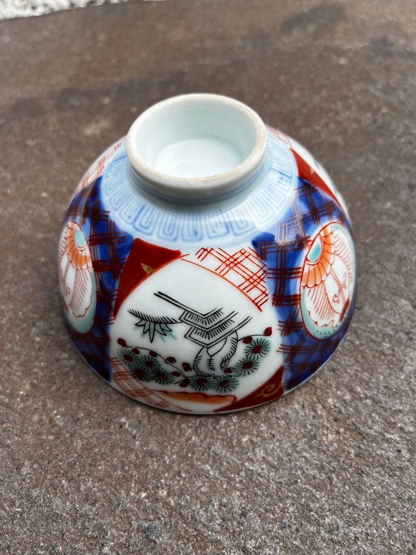古伊万里 錦手 月弓銘 赤絵 金彩 蓋付 丼鉢 4客 鉢 懐石 料理　①