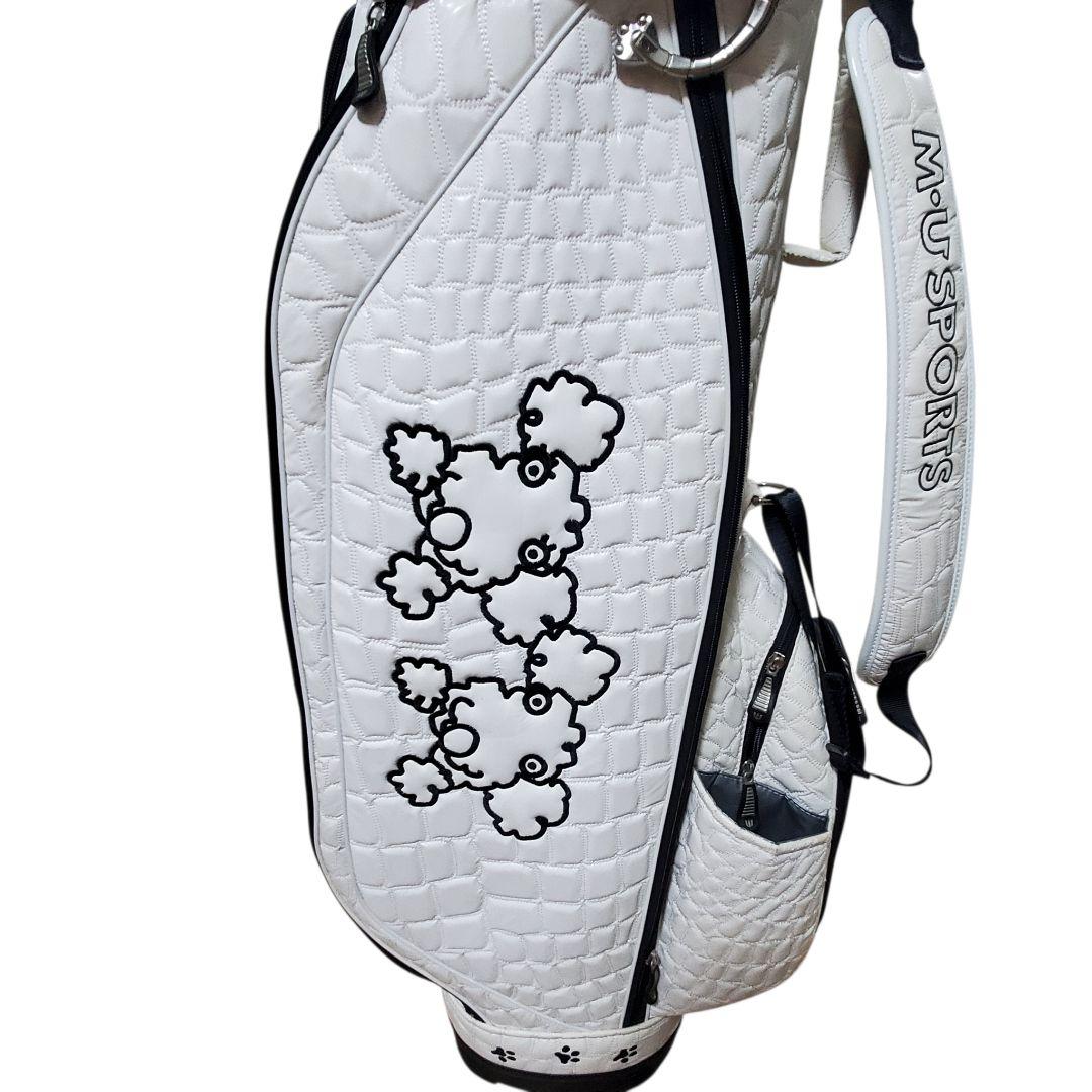 美品 MU SPORTS レディース キャディバッグ クロコ 白 ゴルフ